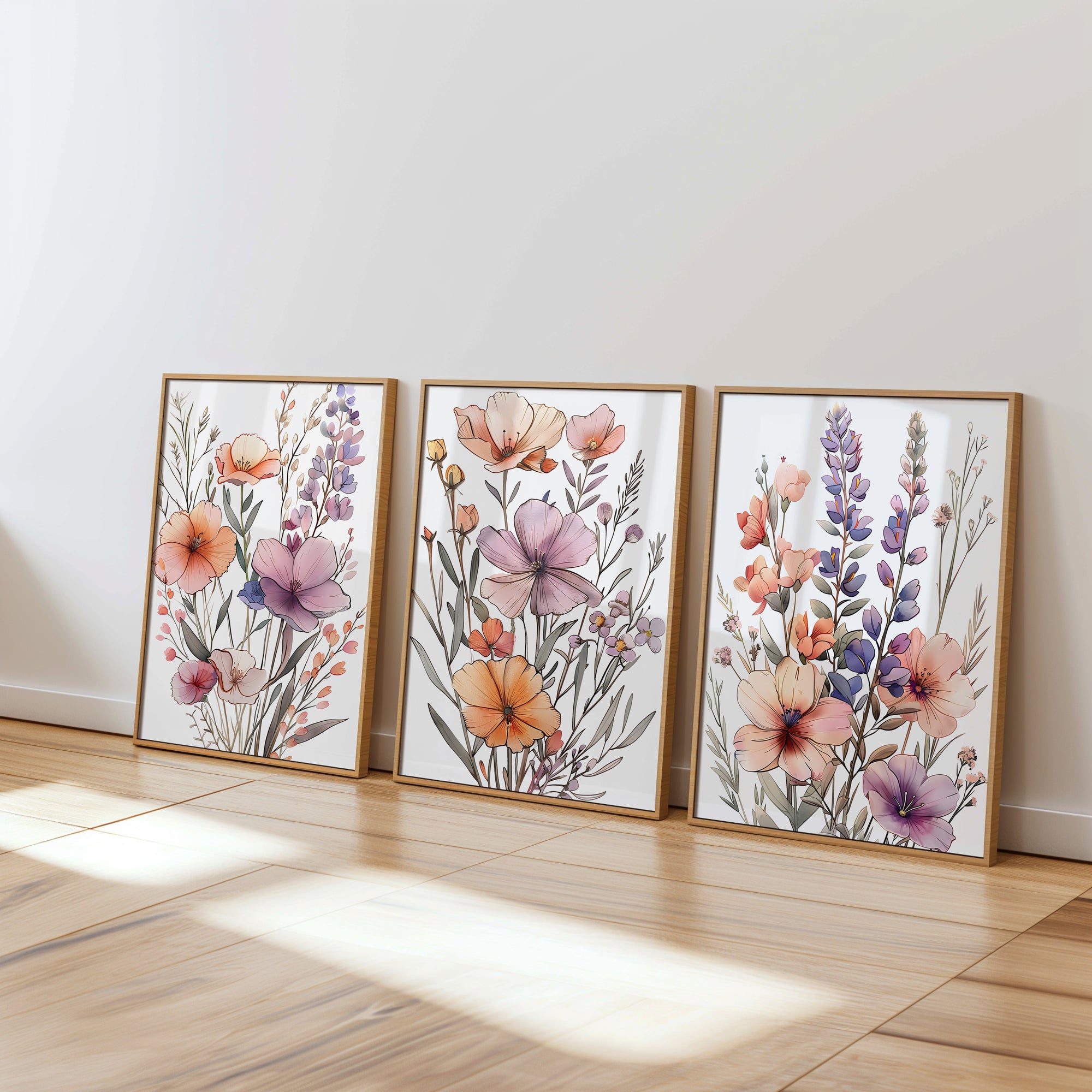 Floral Art Wildflowers Girls Nursery Wall art| Boho Floral nursery Decor