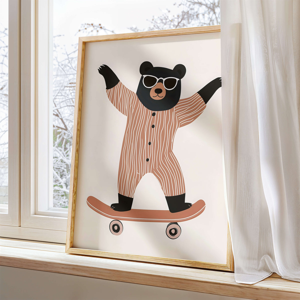 Skateboard Bear | Nursery Art