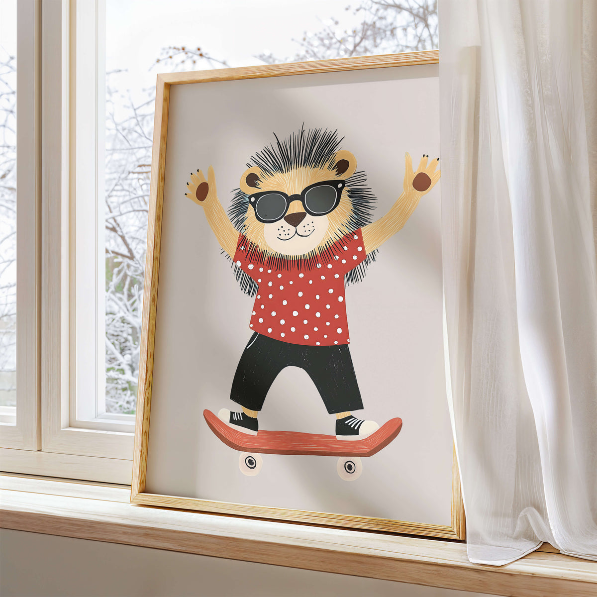 Skater Lion | Boys Skateboard Art