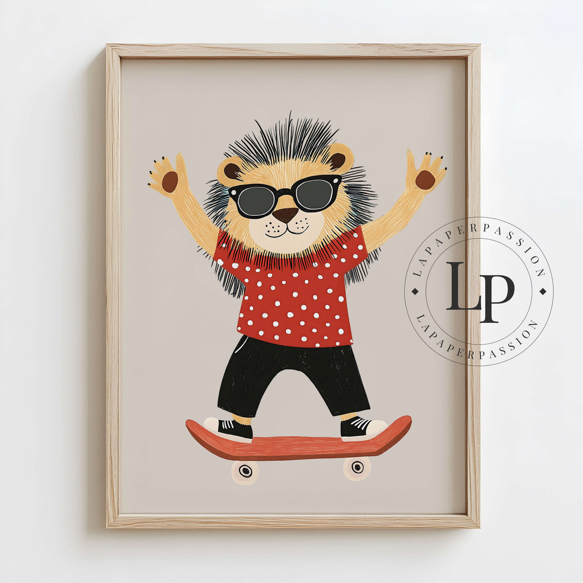 Skater Lion | Boys Skateboard Art