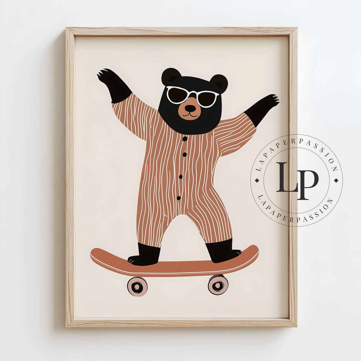 Skateboard Bear | Nursery Art