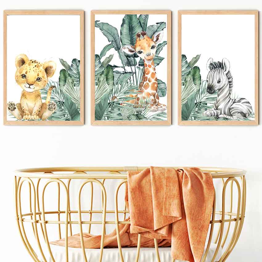 safari jungle nursery wall prints